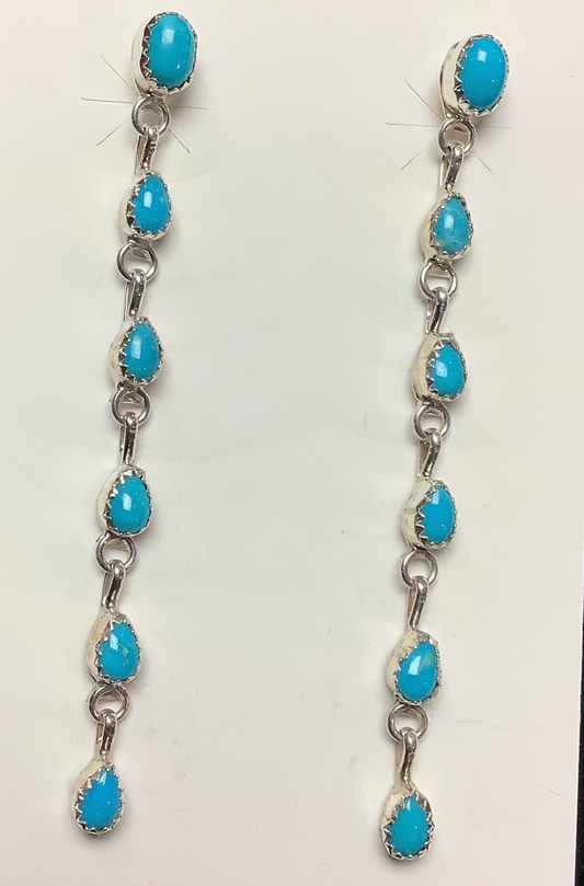 Silver Pearl Ranch - Kingman Turquoise drop earrings