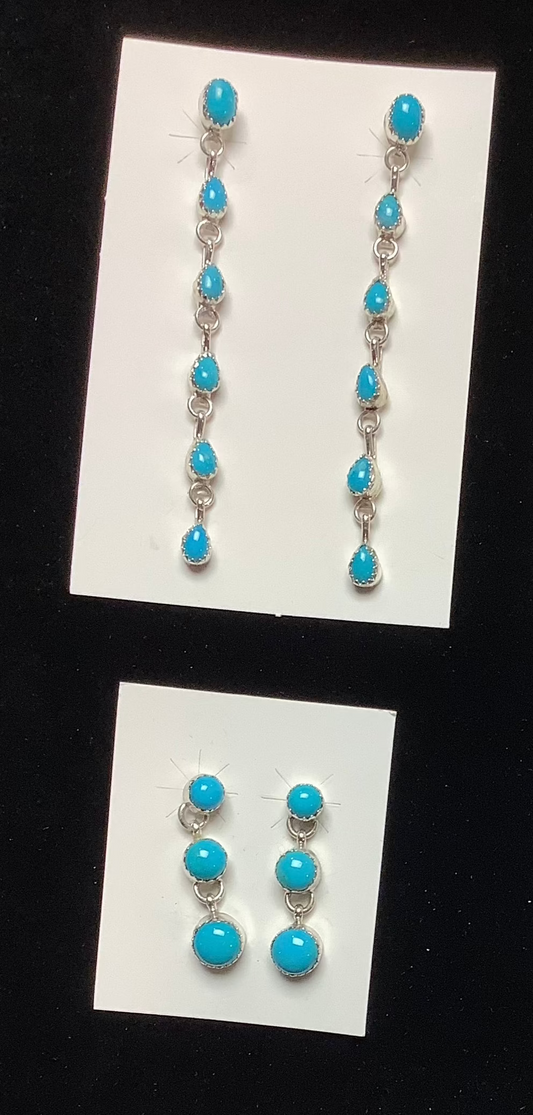 Silver Pearl Ranch - Kingman Turquoise drop earrings