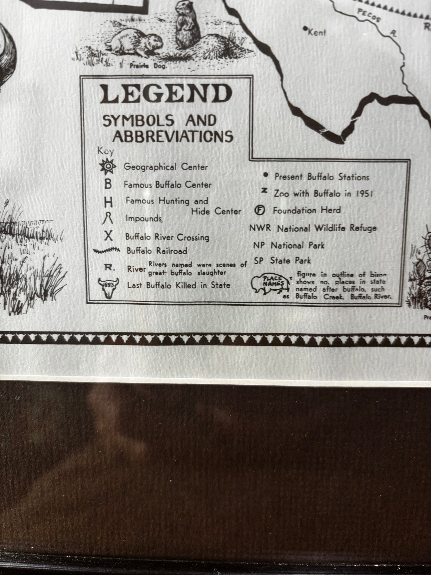 Extensive Bison History Map - Heritage Center, Dodge City, Kansas