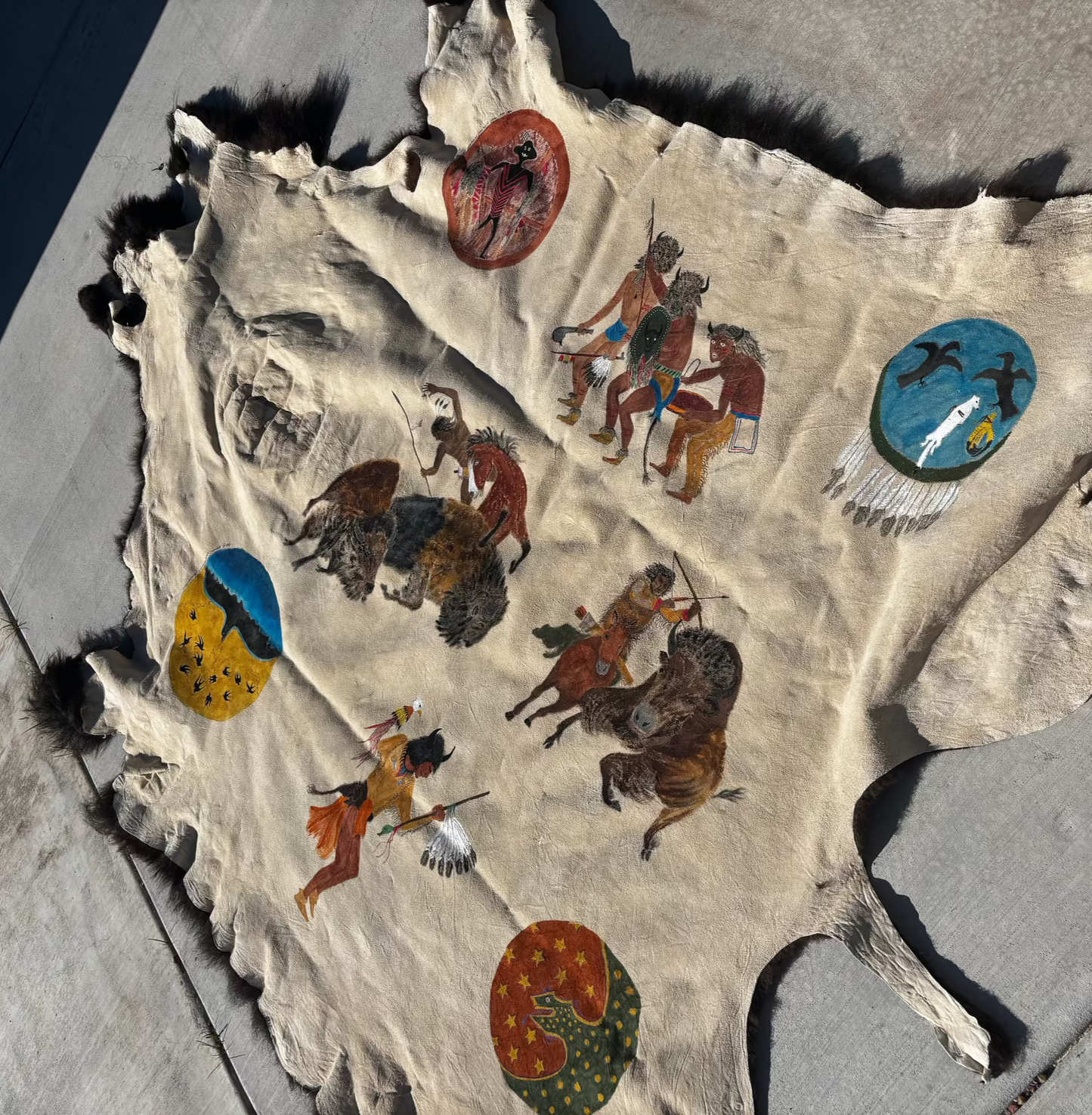Charles Sinclair - May, 2025 - Hand Painted bison robe