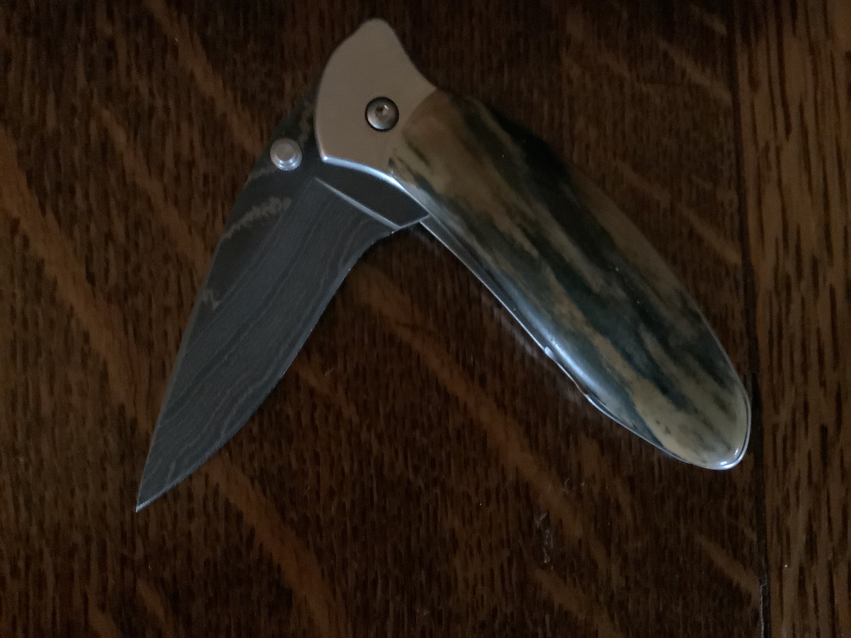 Ivory Jacks - Kershaw Chive Damascus, mammoth ivory