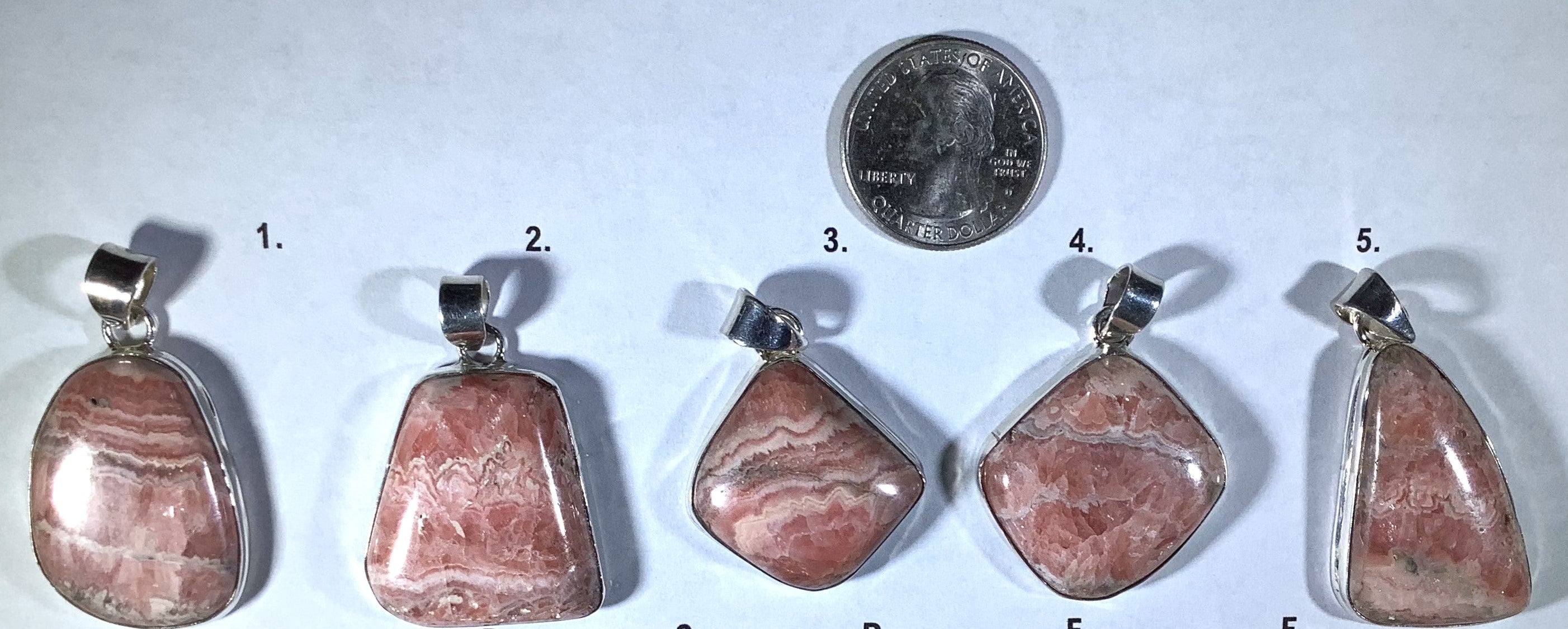 Rodochrosite pendants