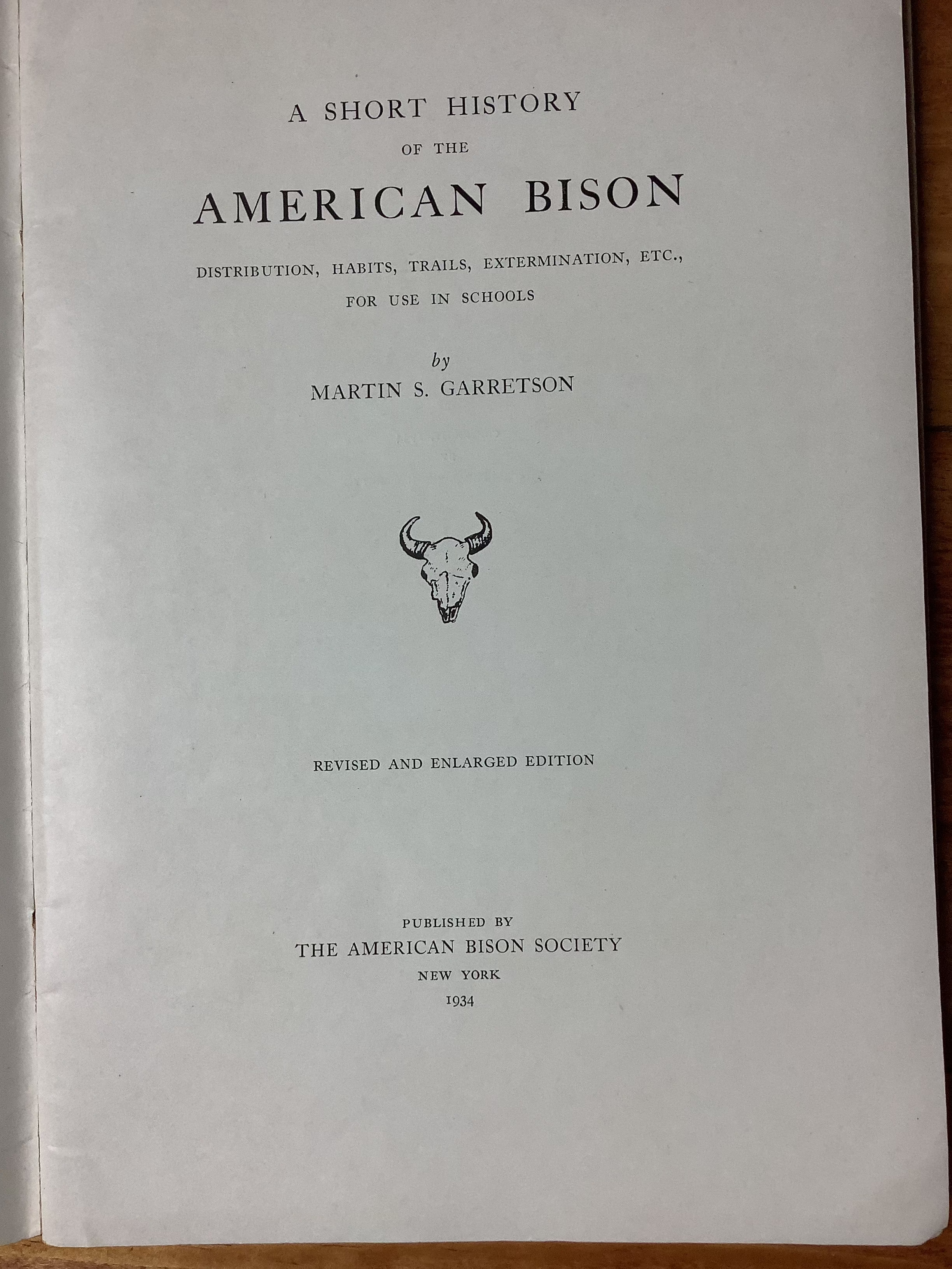 BOOKS - "The American Bison" - Martin S. Garretson