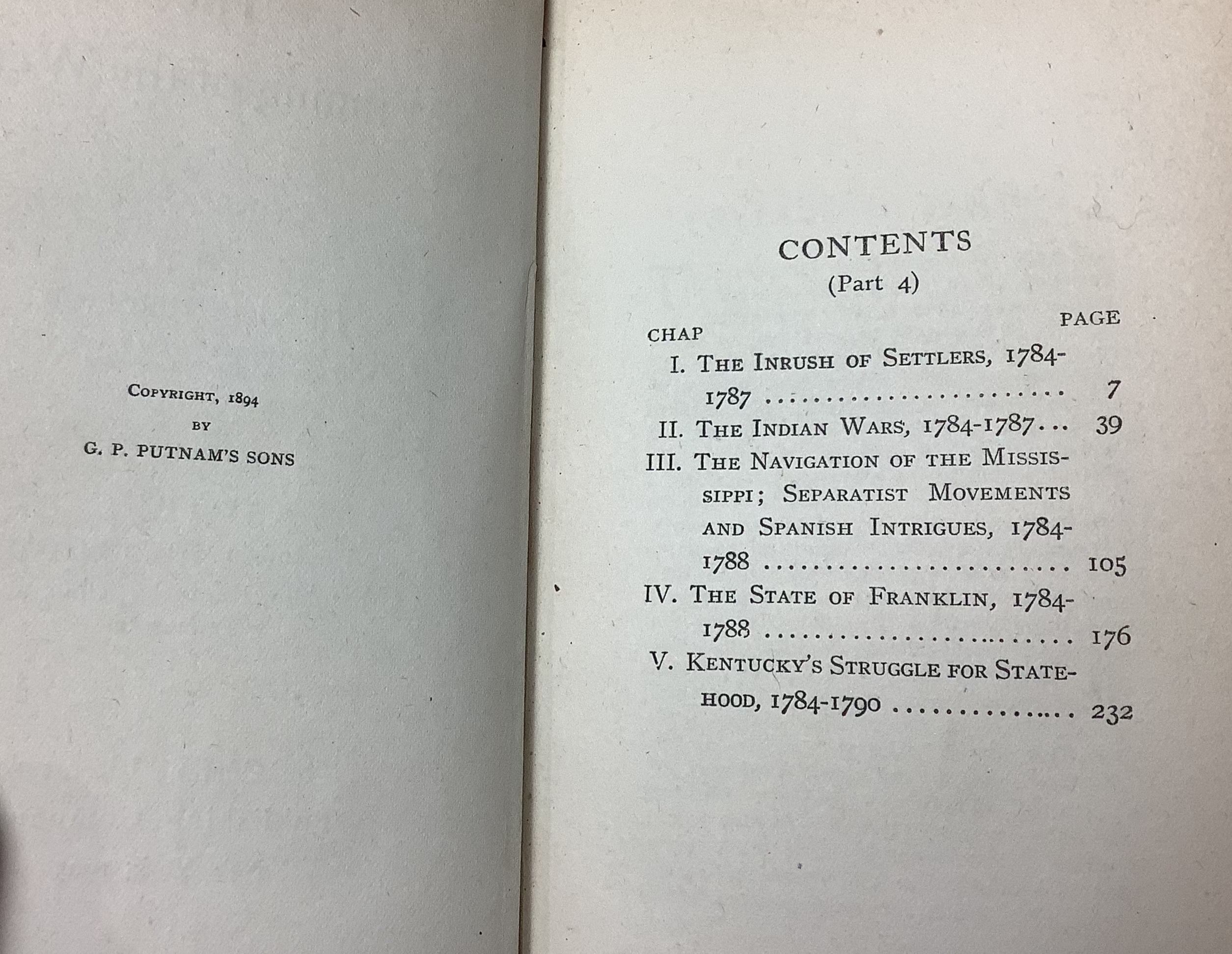 BOOKS - "The Winning of the West - Part IV"  by Theodore Roosevelt