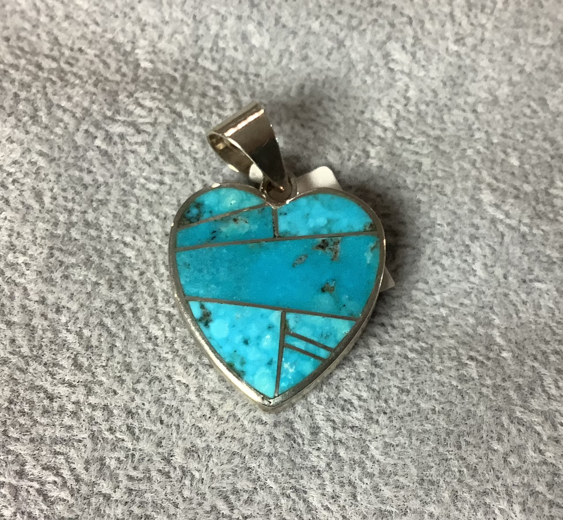 Silver Pearl Ranch - Kingman turquoise heart pendant