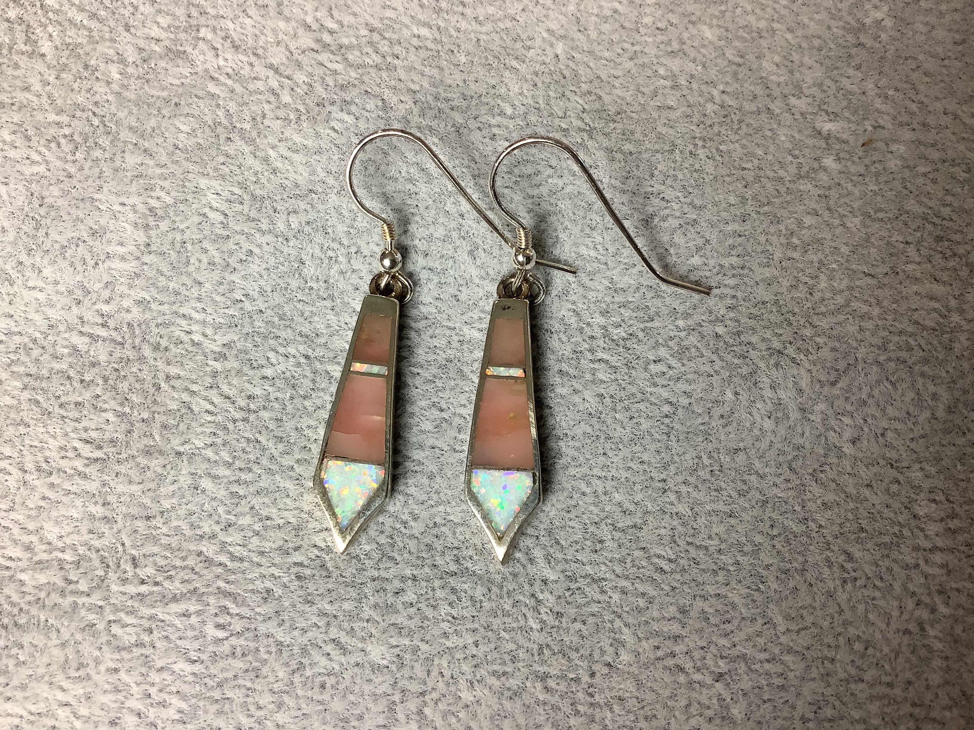 Silver Pearl Ranch - Peruvian Opal  and Sterling Silver earrings