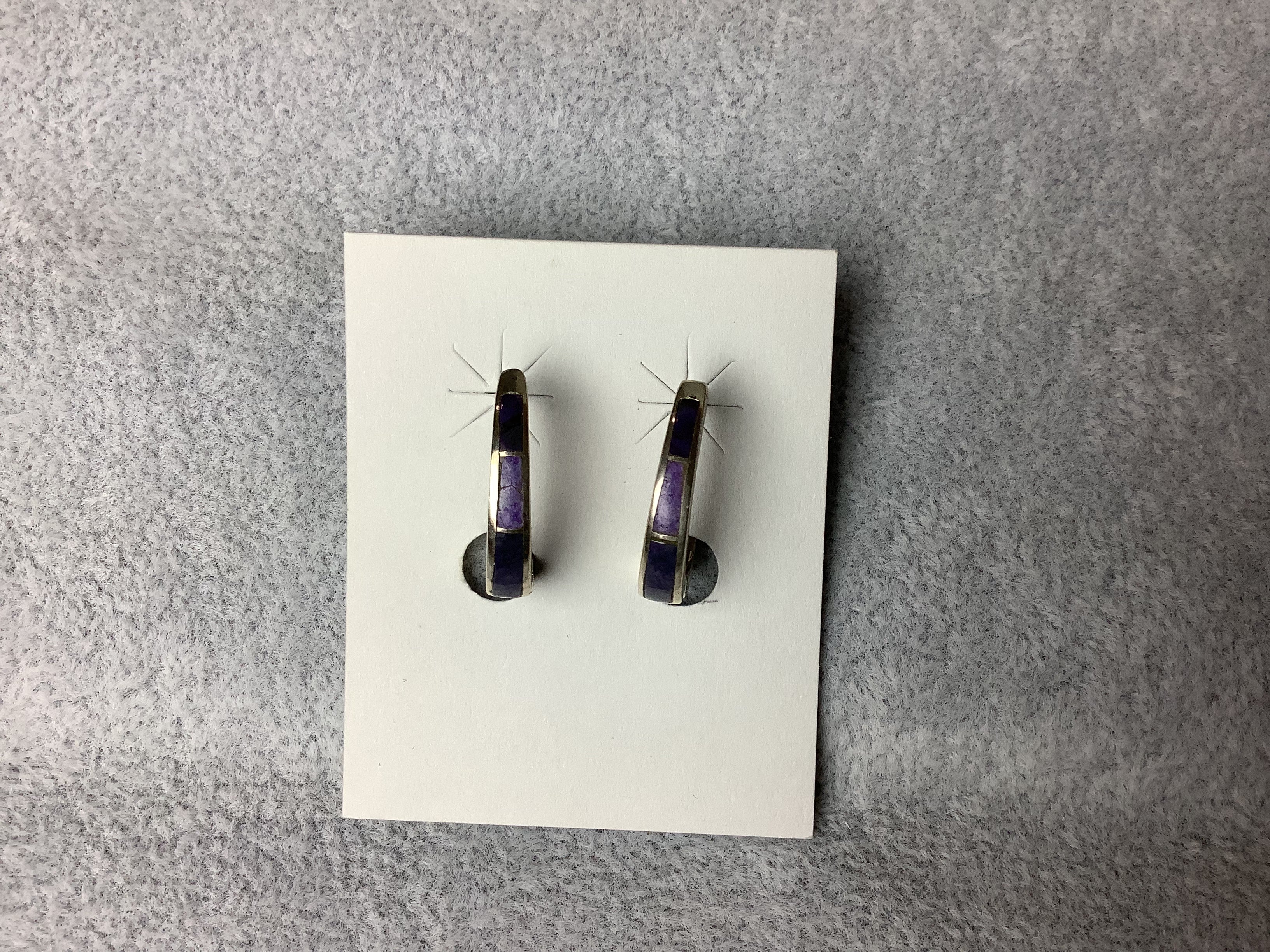 Sugilite and Sterling Silver Huggy style Earrings