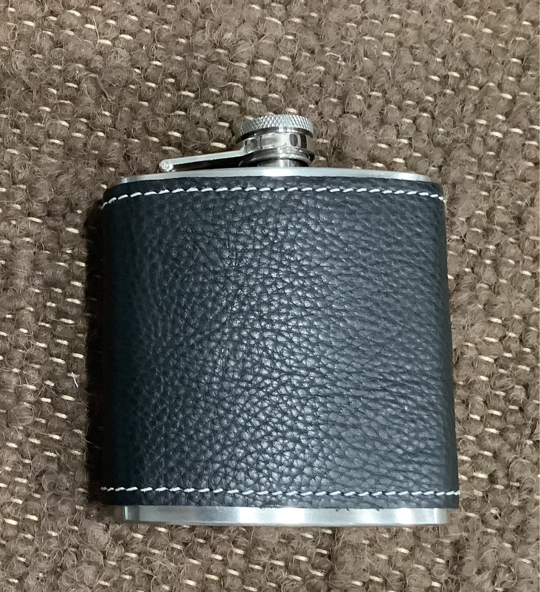 Spears Leather - Flask - bison leather cover over stainless steel