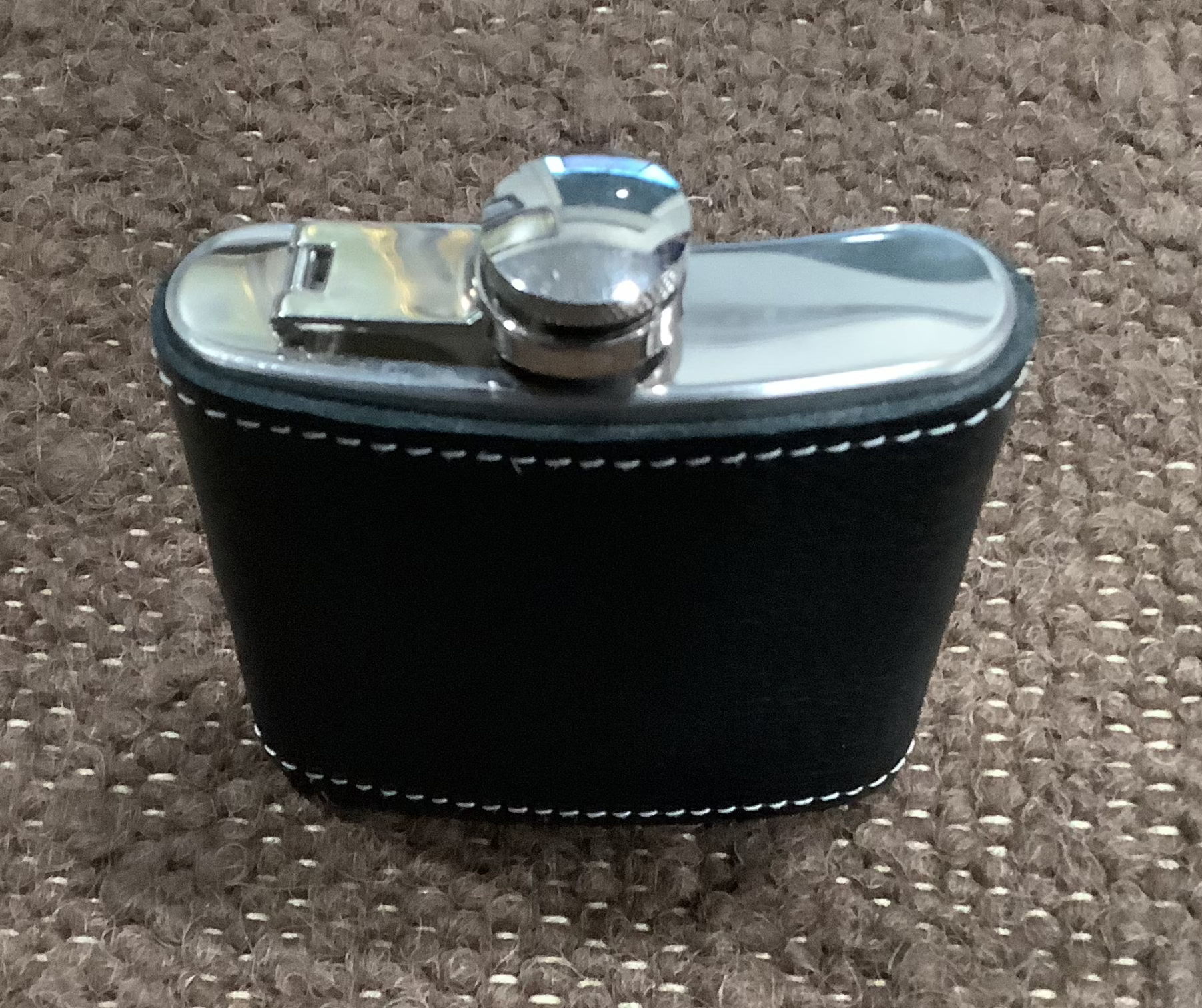 Spears Leather - Flask - bison leather cover over stainless steel