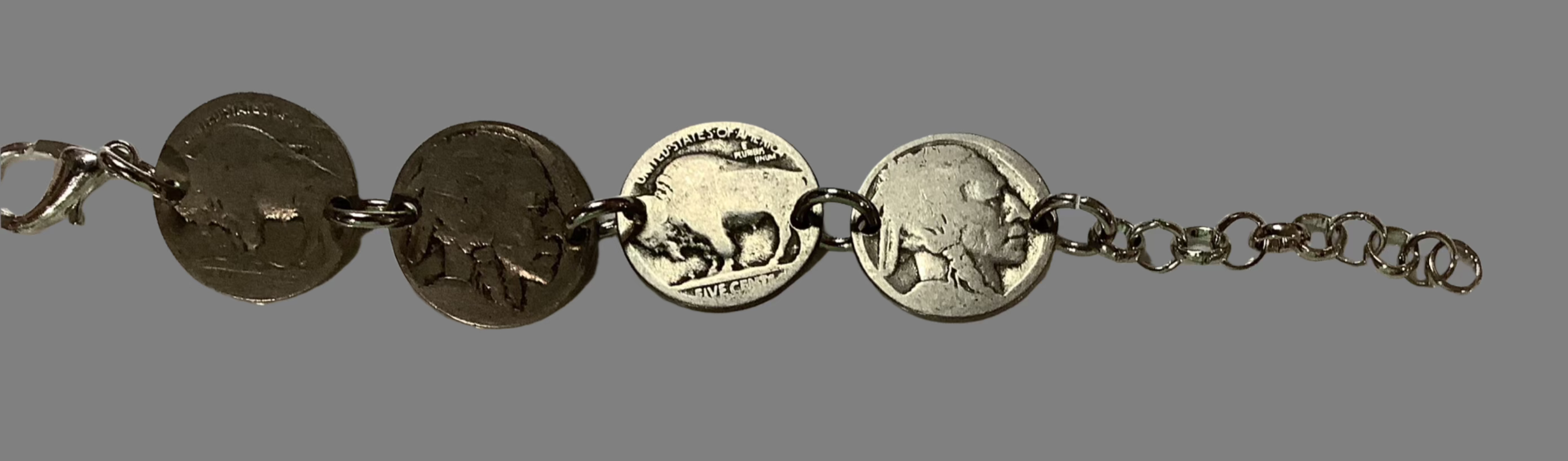 Real Buffalo Nickel Coin Bracelets