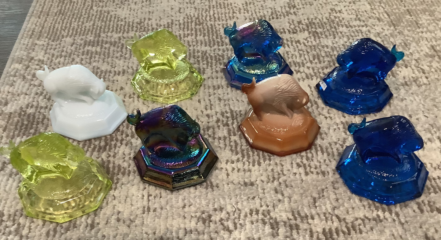 Antique (or close) Joe St. Clair - Glass Buffalo Paperweights