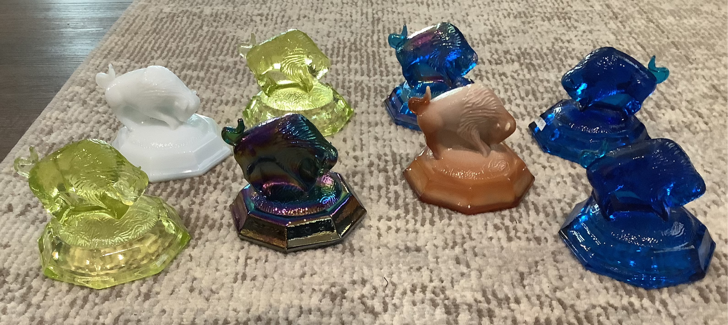 Antique (or close) Joe St. Clair - Glass Buffalo Paperweights