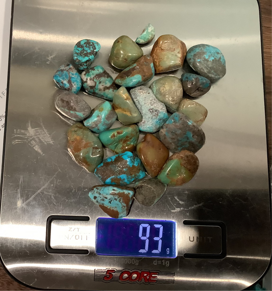 Turquoise nuggets - partly polished/tumbled
