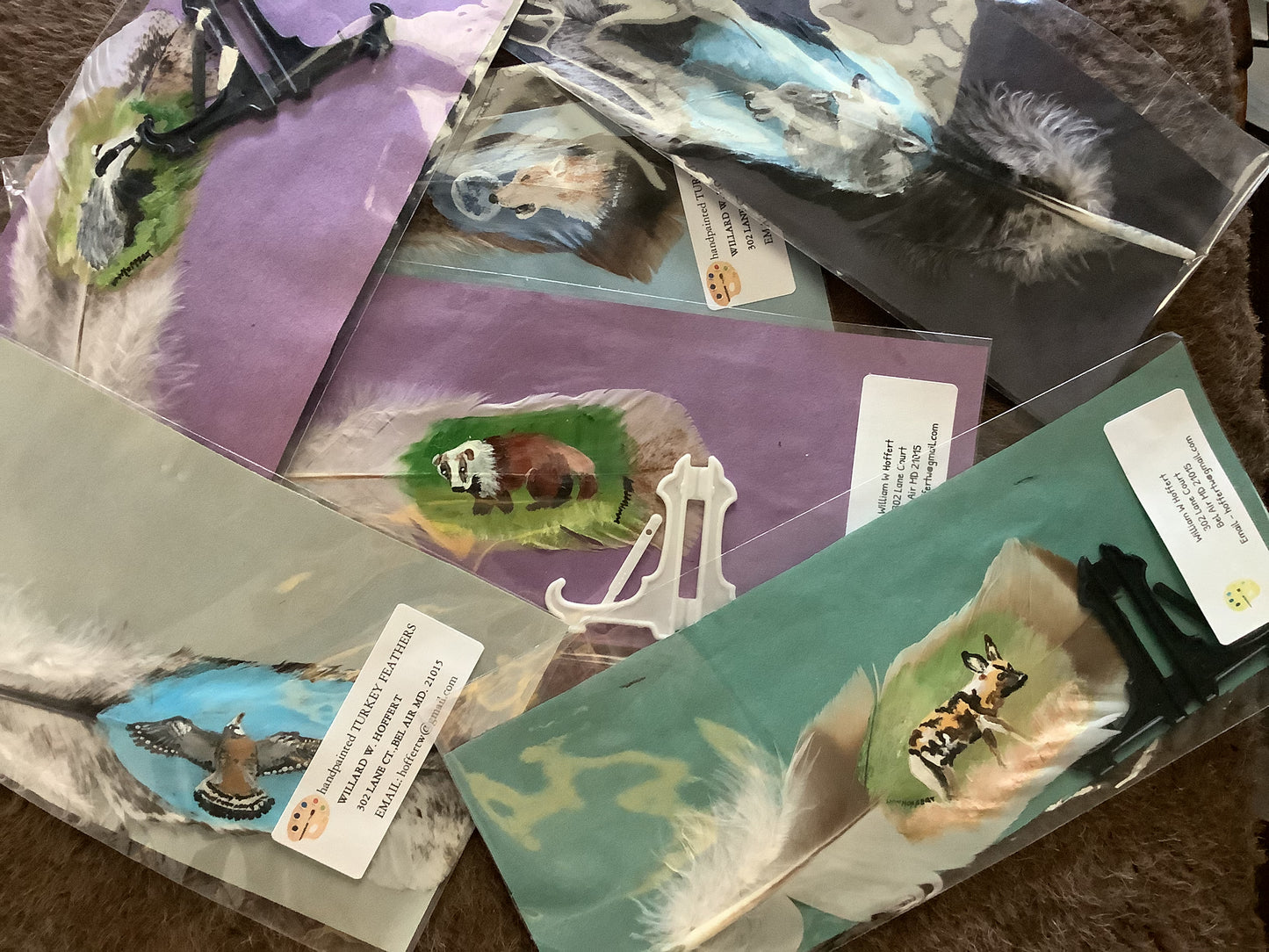 WHOLESALE LOT #15 - Gifting Feathers - Hand Painted on Turkey quills by Will Hoffert