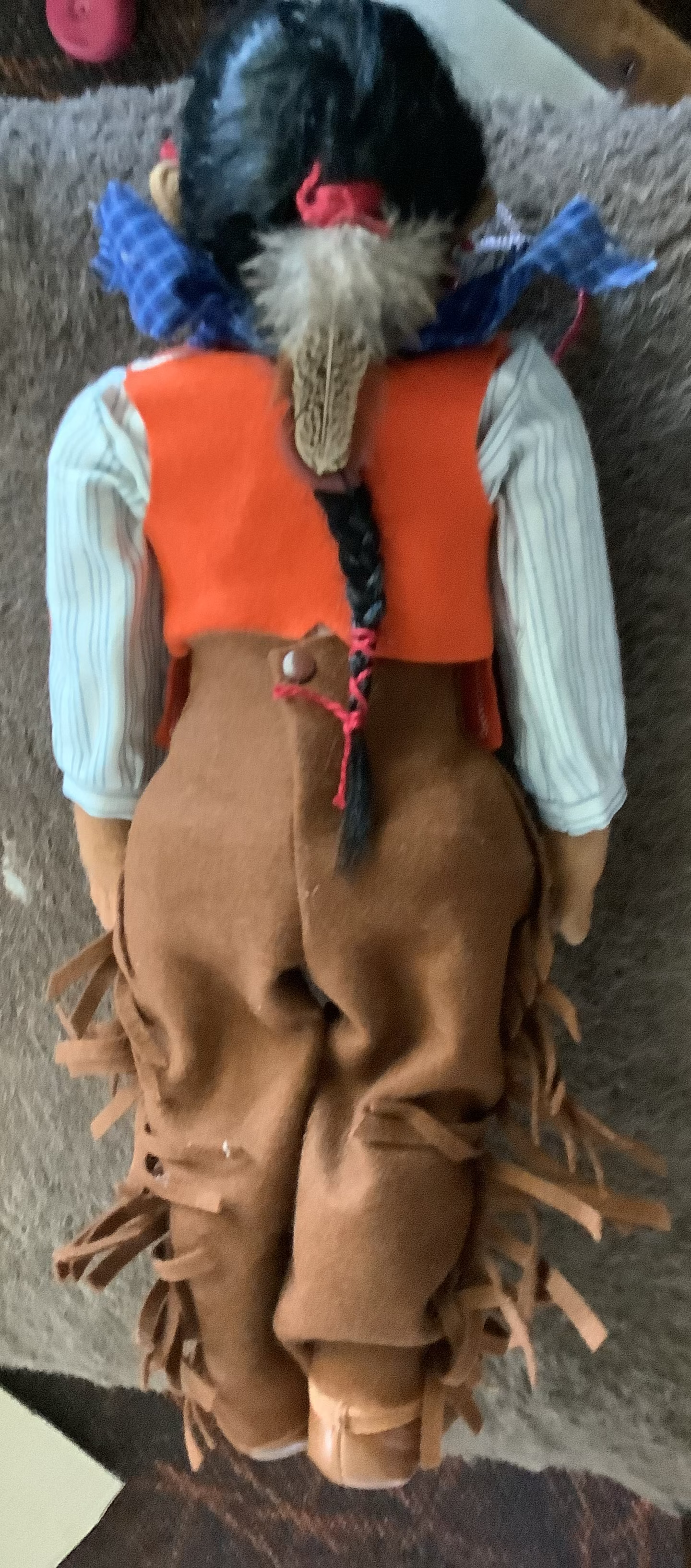 Steiff Felt Indian Doll  and White Buffalo, Limited Edition 1998,