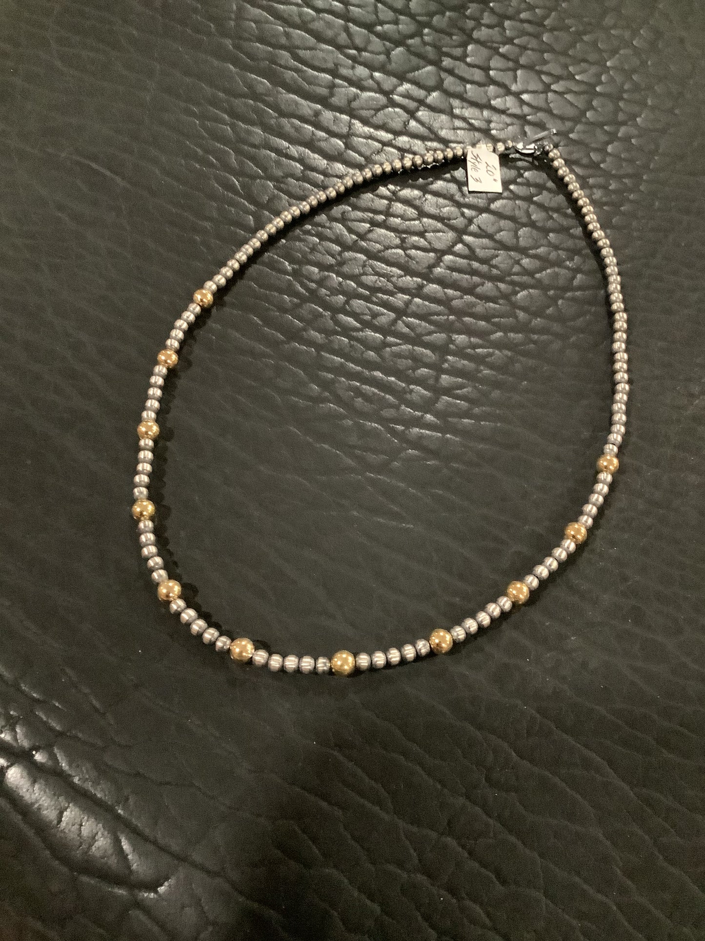 Silver Pearl Ranch - "Silver & Gold" - mixed Navajo Pearls and 18 ct gold plate beading.
