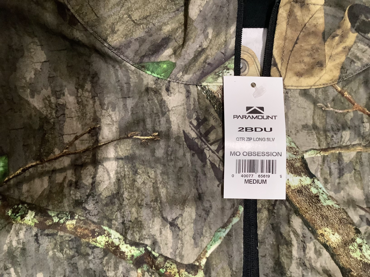 PARAMOUNT "Mossy Oak" fishing quarter zip shirt