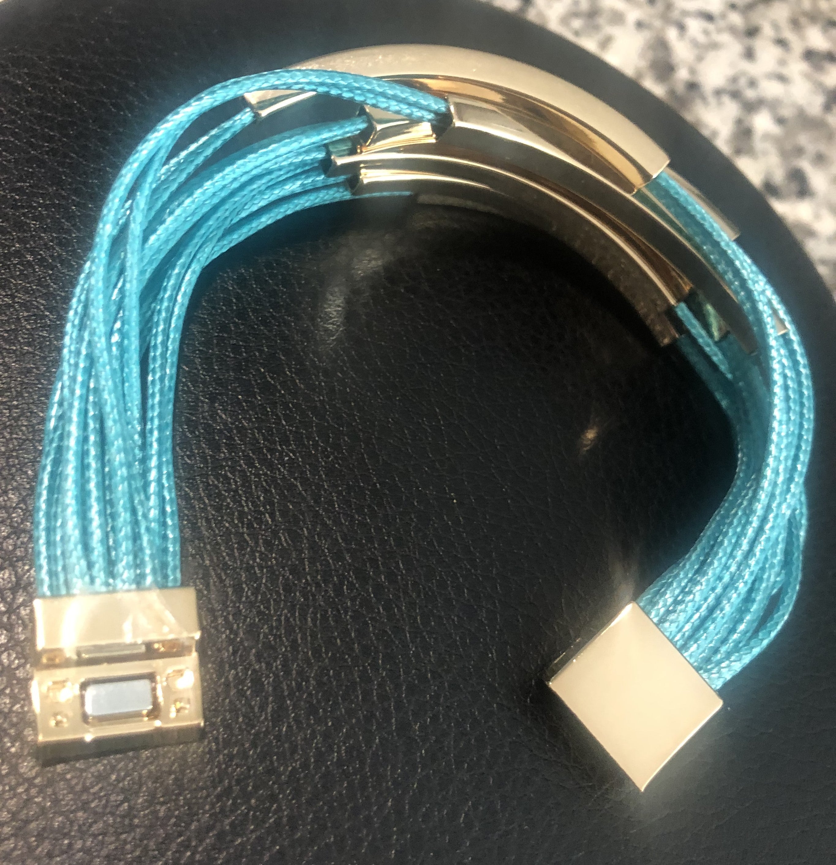 Turquoise corded magnetic clasp bracelet