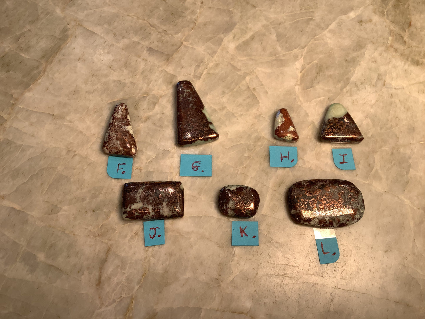 Campbellite Cabochons ....Rare Gemstones
