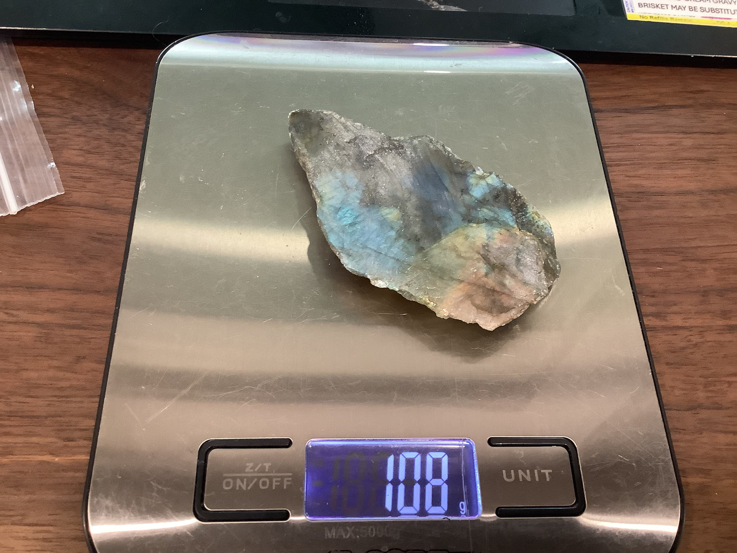 Labradorite slabs - unpolished and photographed wet