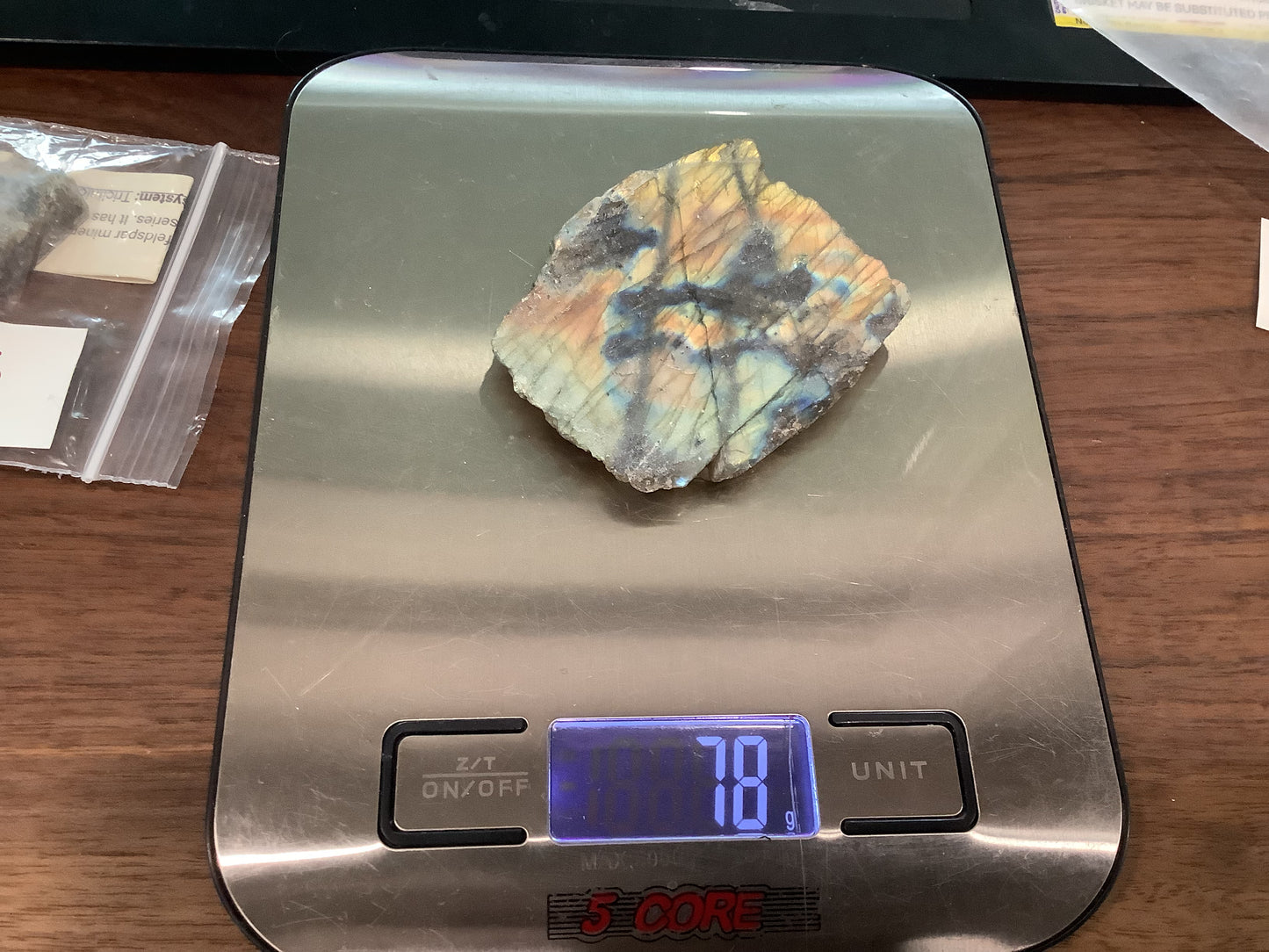 Labradorite slabs - unpolished and photographed wet