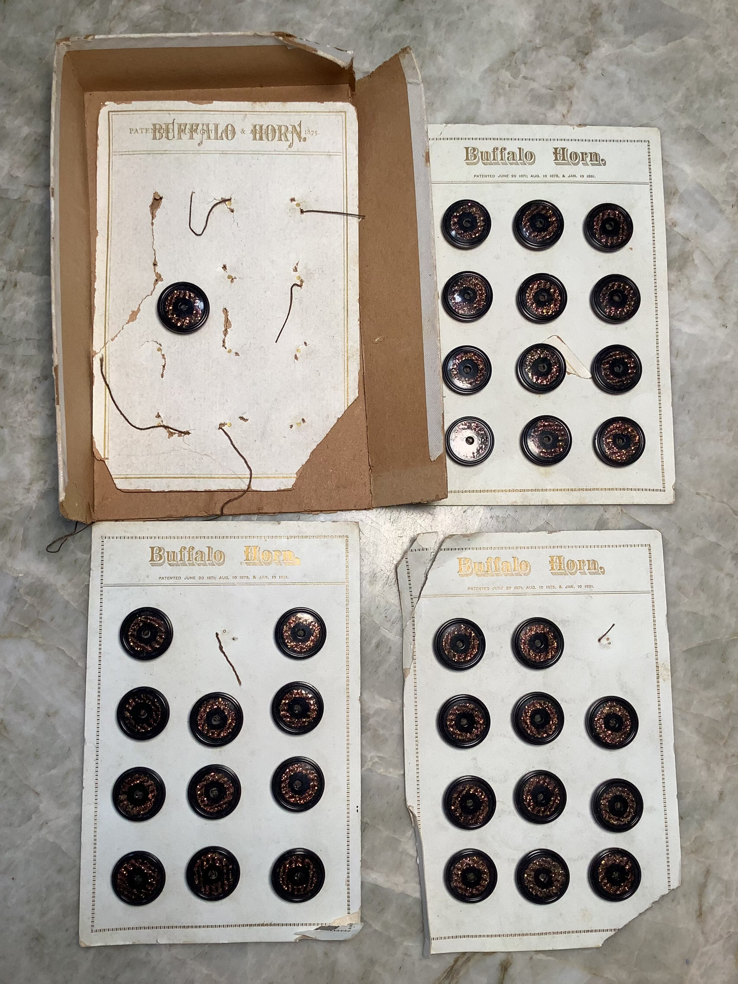 "Buffalo Horn" antique buttons