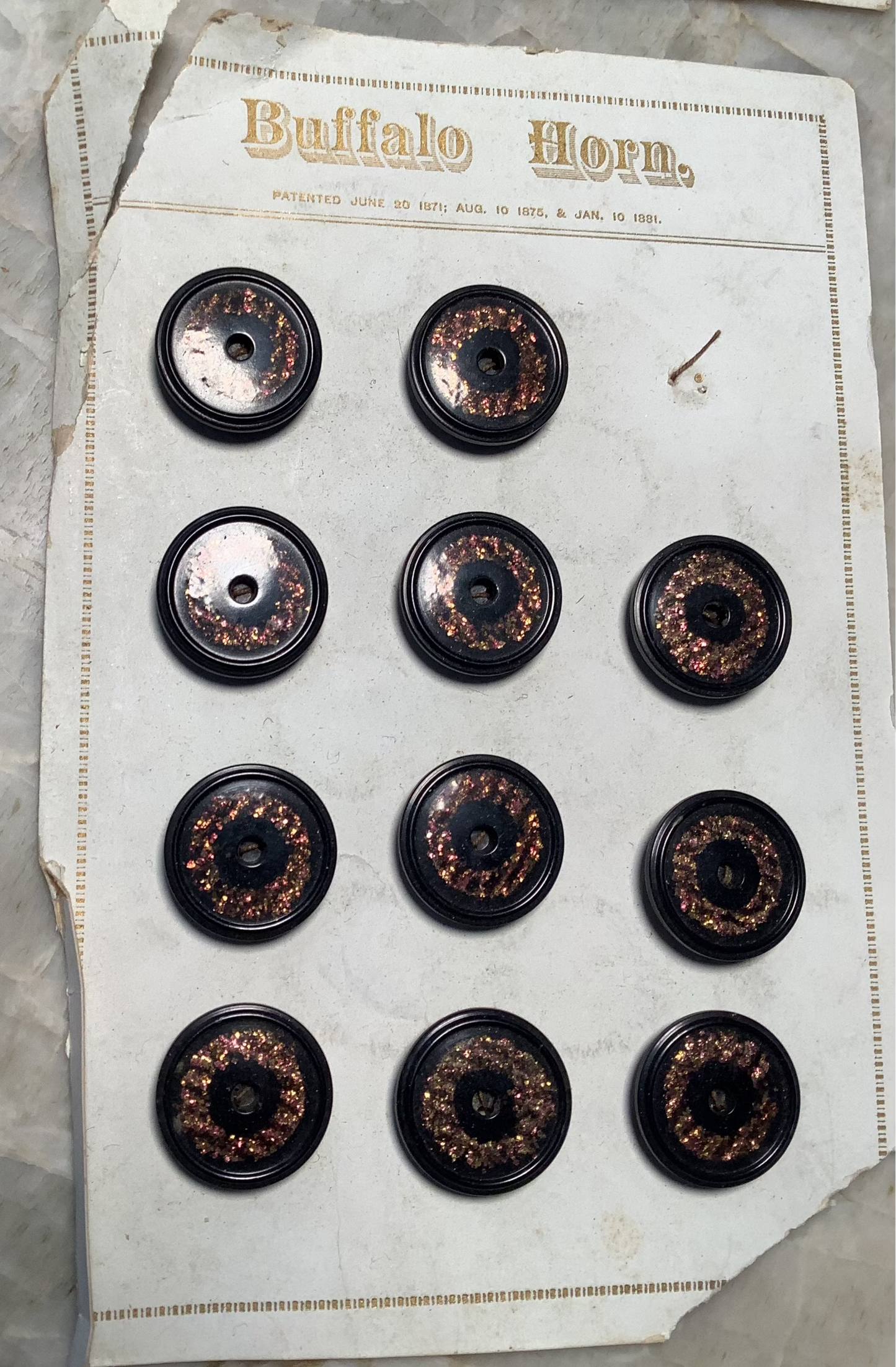 "Buffalo Horn" antique buttons