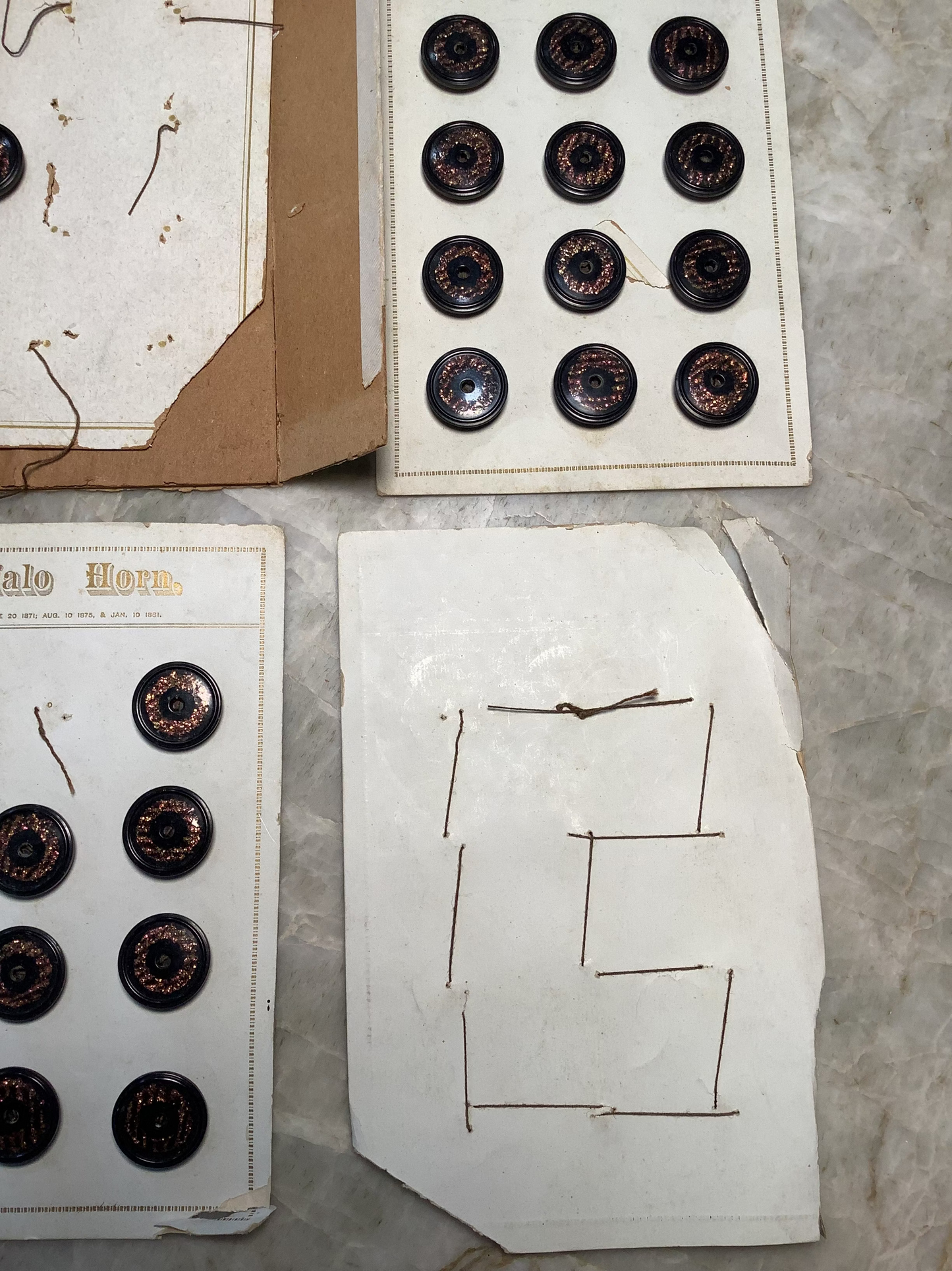 "Buffalo Horn" antique buttons