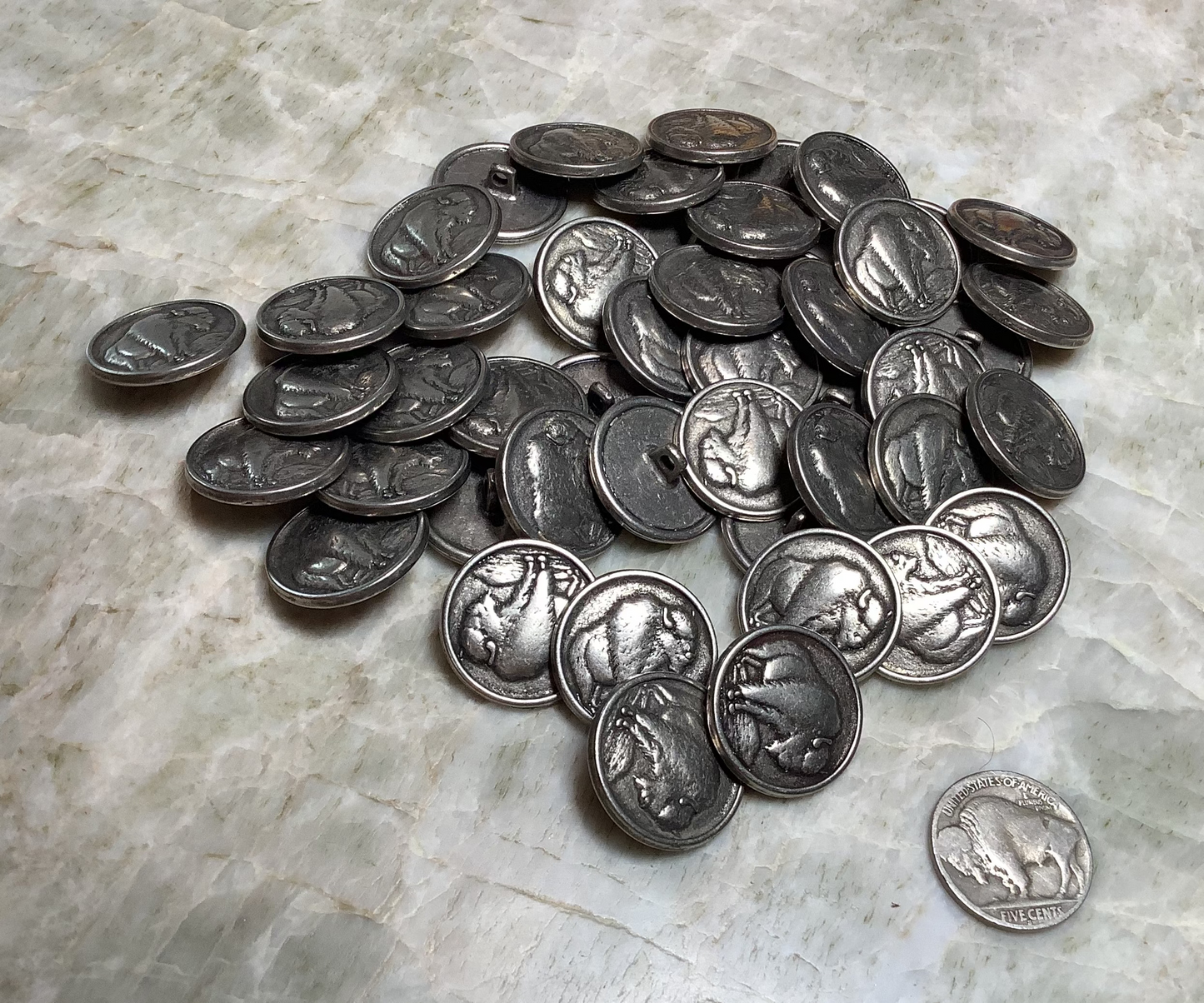 Buffalo Image buttons - 5/8" and 7/8"