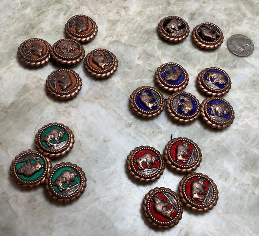 Button covers - antique buffalo