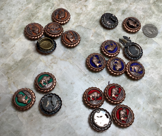Button covers - antique buffalo