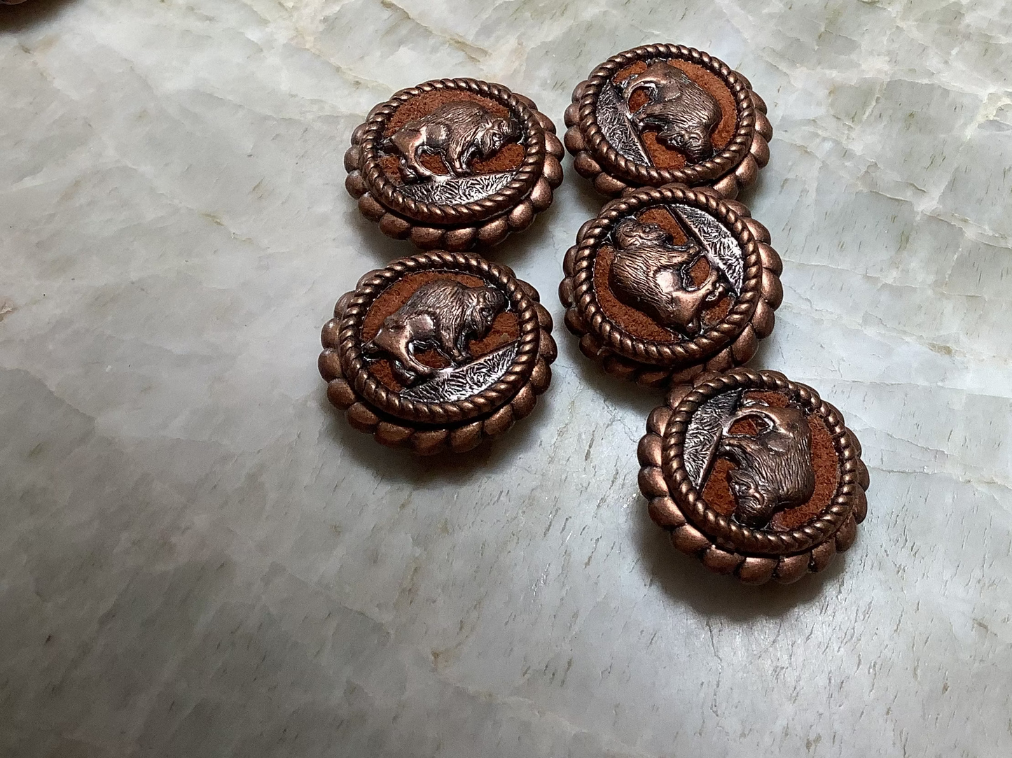 Button covers - antique buffalo