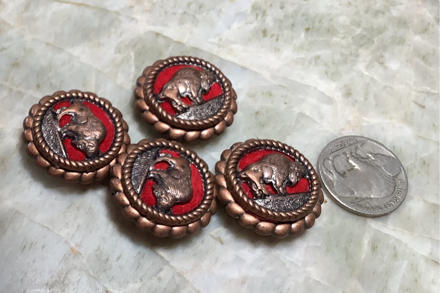 Button covers - antique buffalo