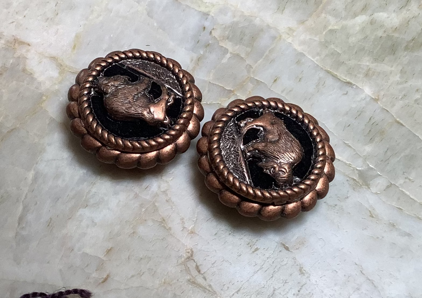 Button covers - antique buffalo