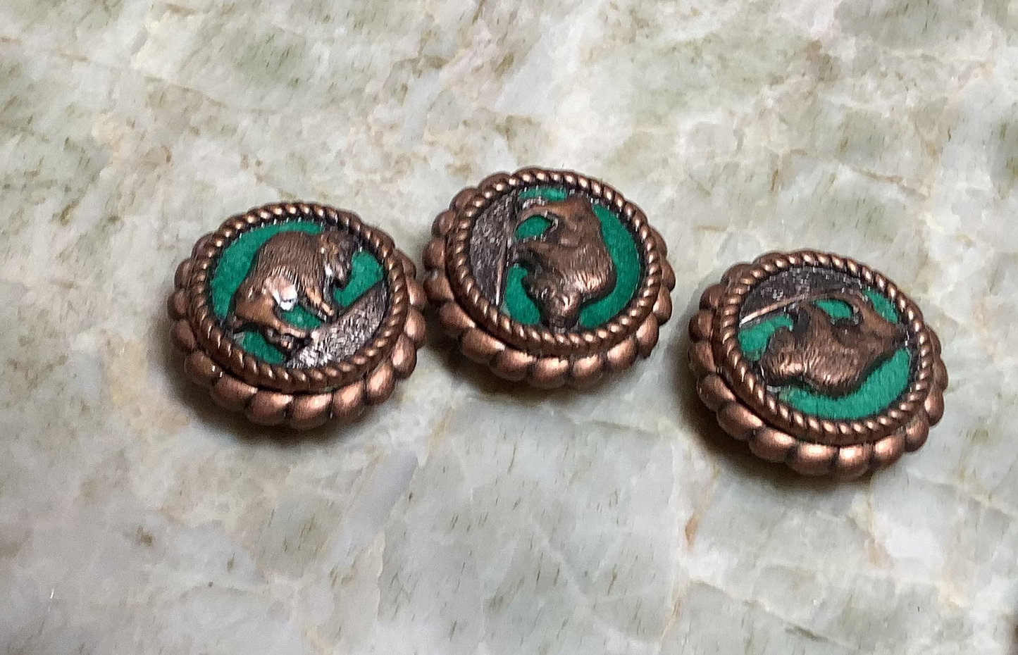 Button covers - antique buffalo