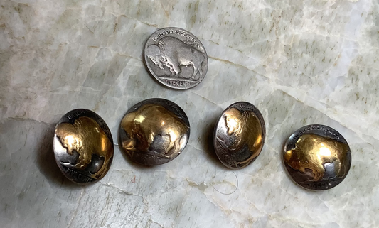 Gold Plated buffalo nickel buttons