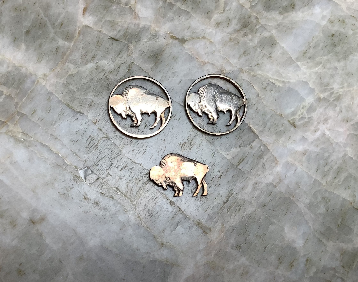 Cut out buffalo nickels