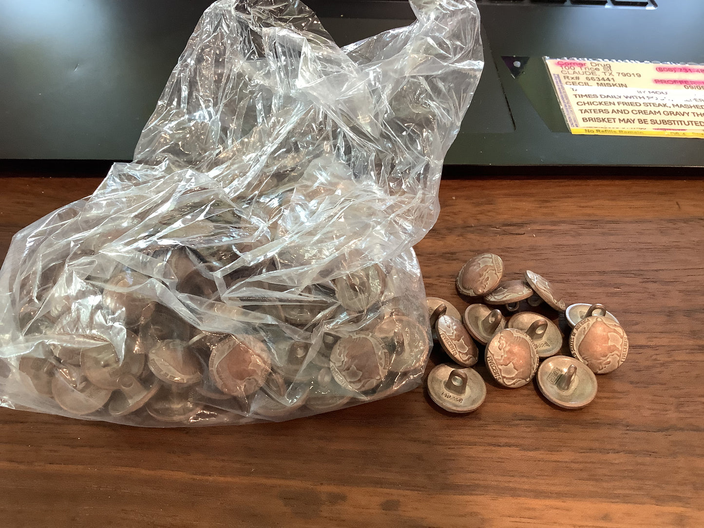 Reproduction Buffalo Nickel buttons - 5/8"