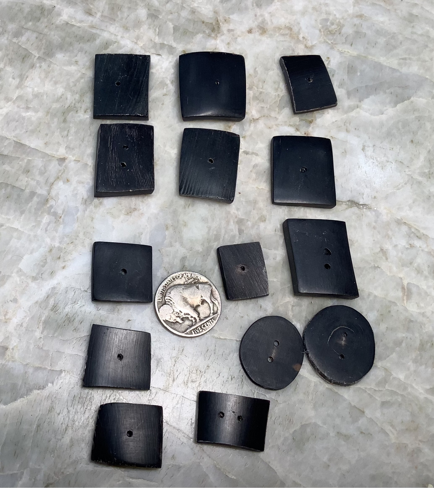 Hand Made bison horn buttons