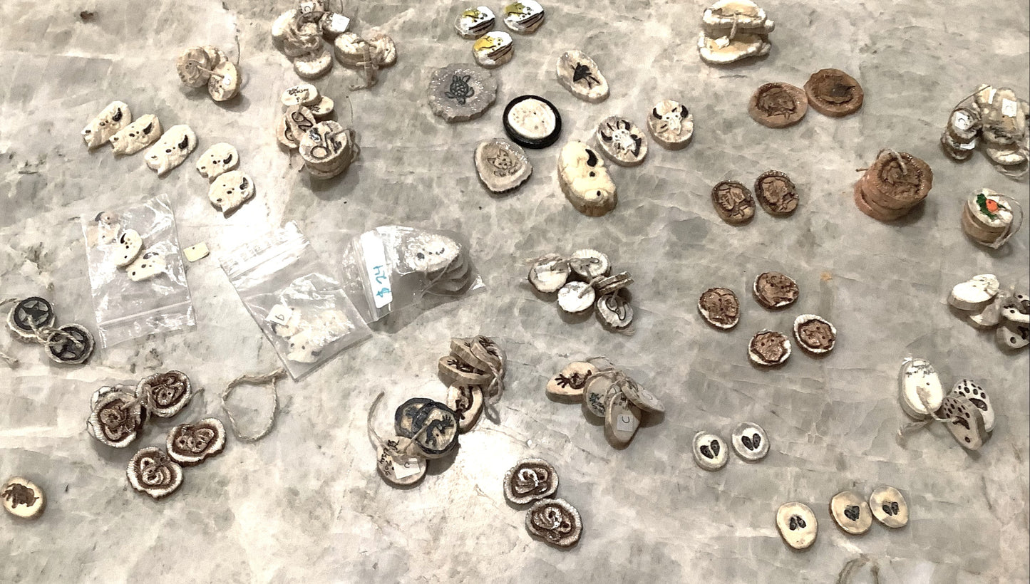 Artist signed - Handmade Horn and Bone Buttons