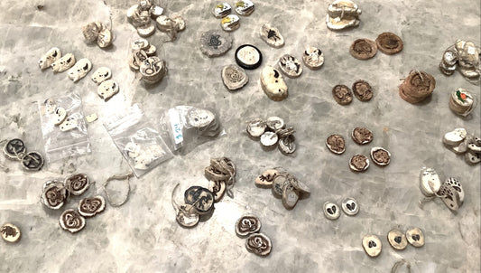 Artist signed - Handmade Horn and Bone Buttons