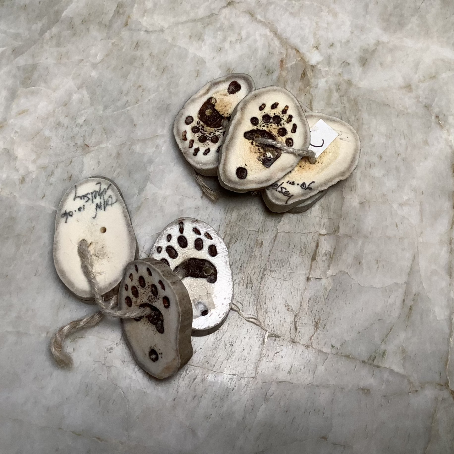 Artist signed - Handmade Horn and Bone Buttons