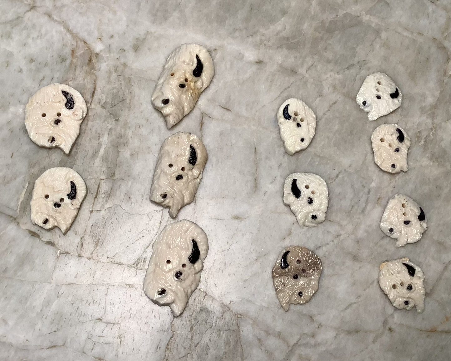 Artist signed - Handmade Horn and Bone Buttons