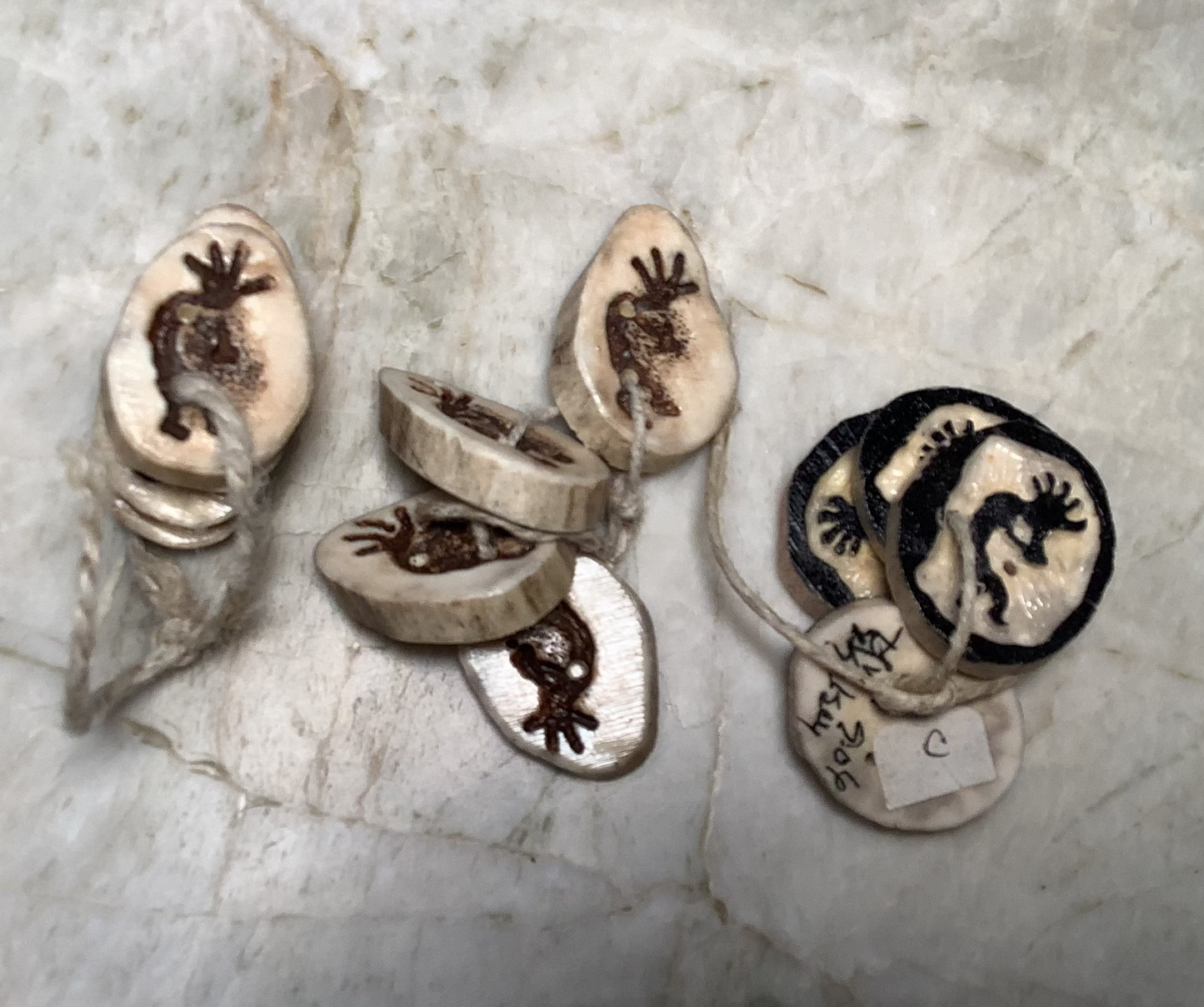 Artist signed - Handmade Horn and Bone Buttons