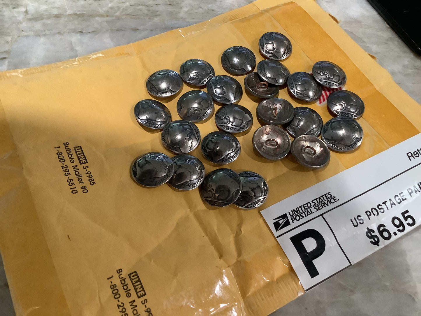 Authentic Buffalo Nickel Buttons