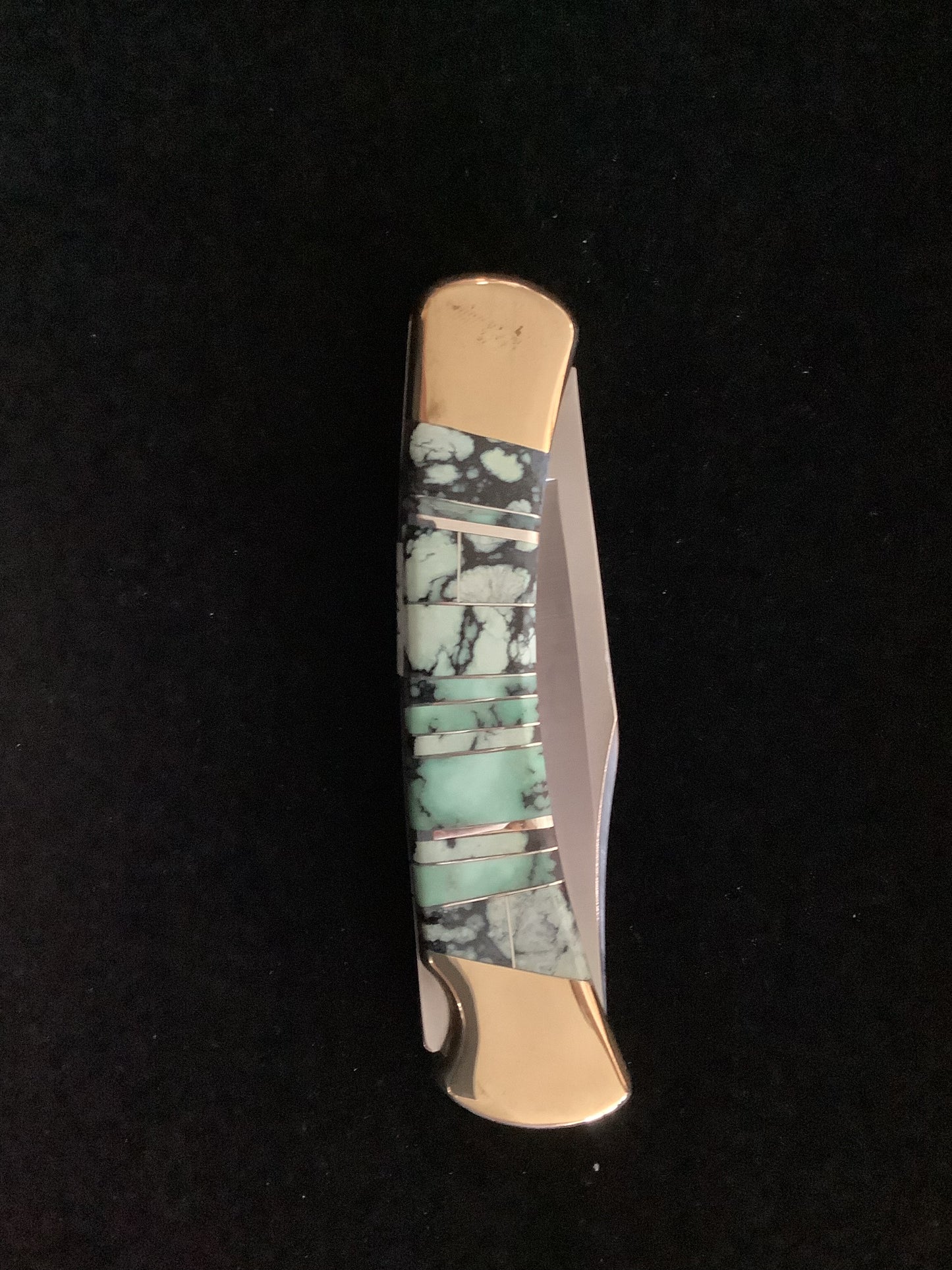 Classic folding knifes with Hand Made Turquoise scales.