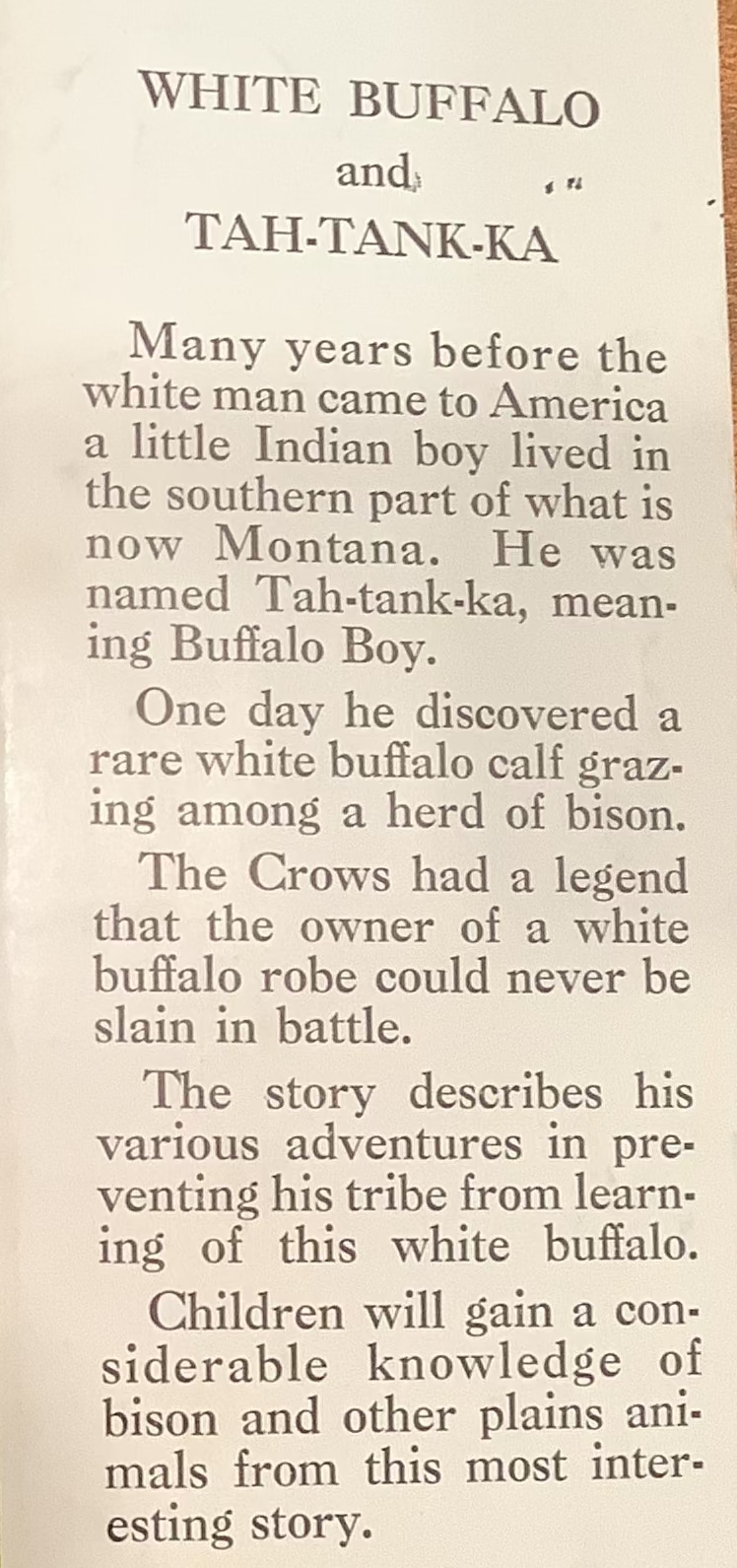 BOOKS - White Buffalo and Tah-Tank-ka