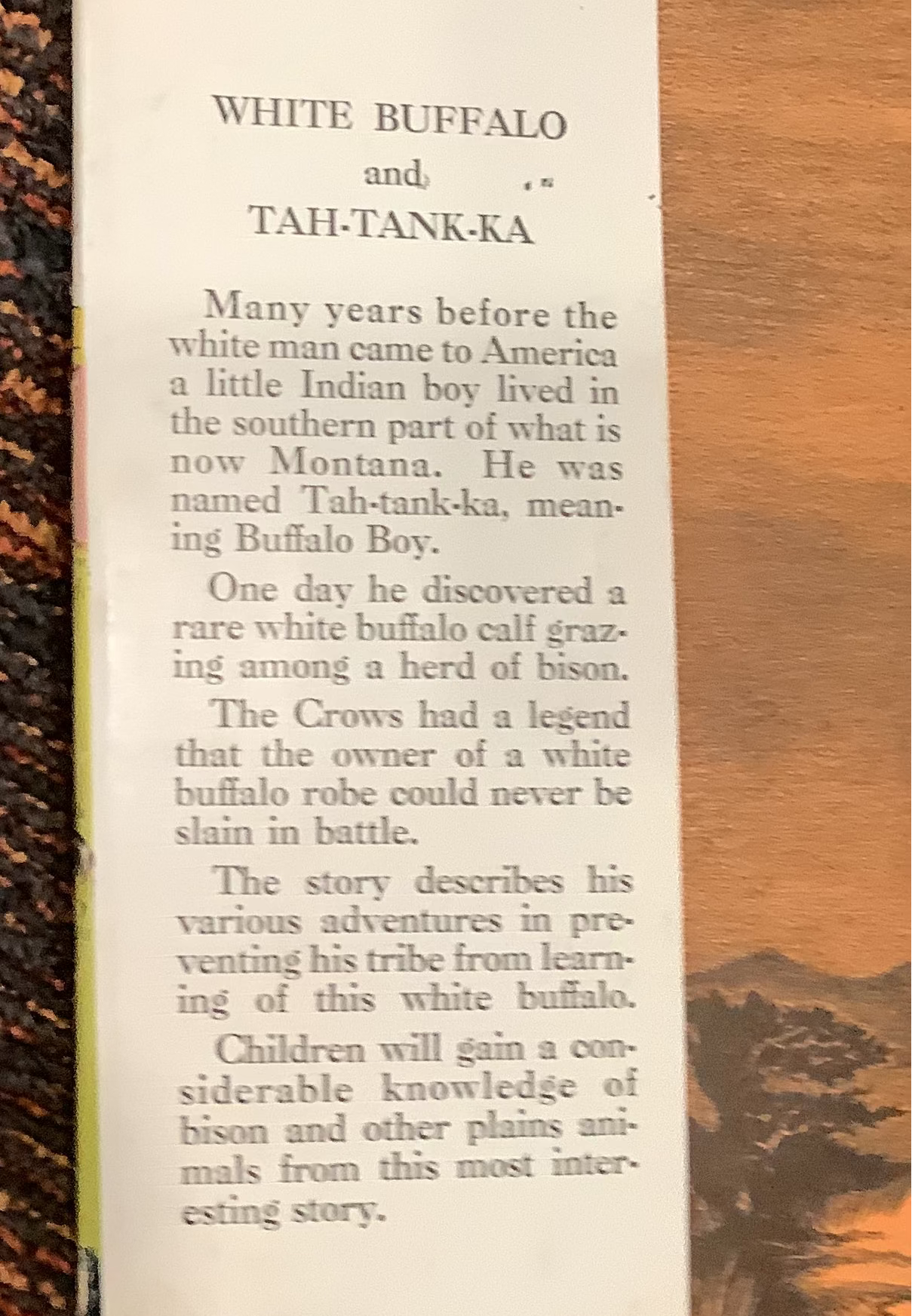 BOOKS - White Buffalo and Tah-Tank-ka