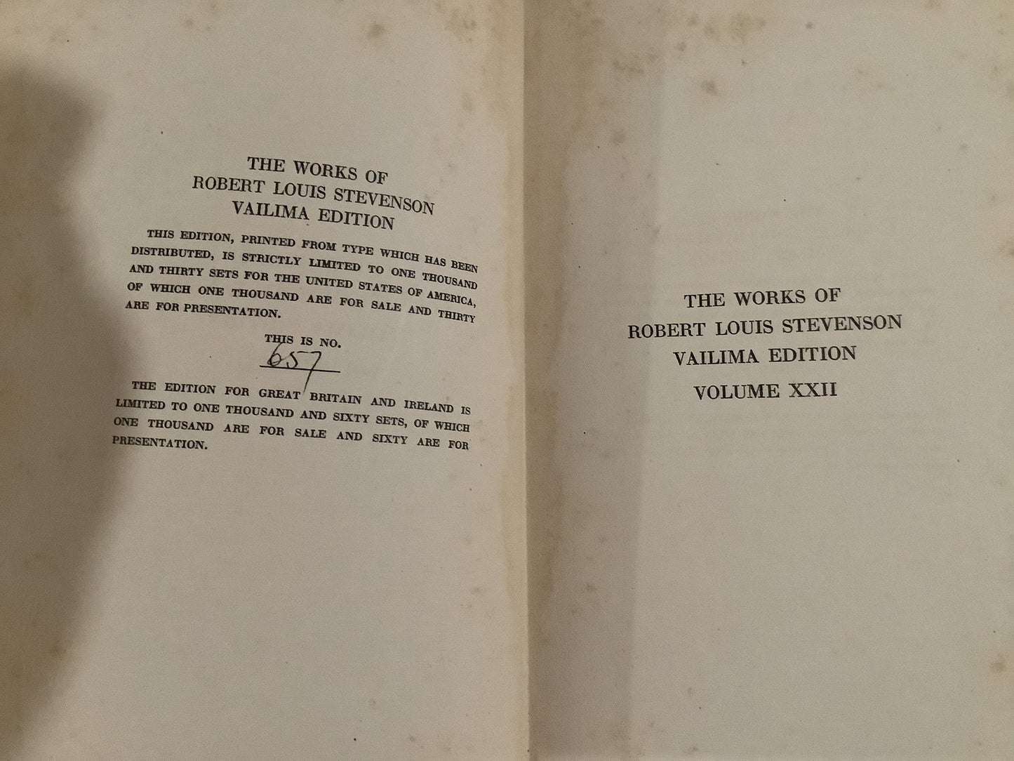 BOOKS - 25 of a 26 Volume Set - The Works of R. L. Stevenson