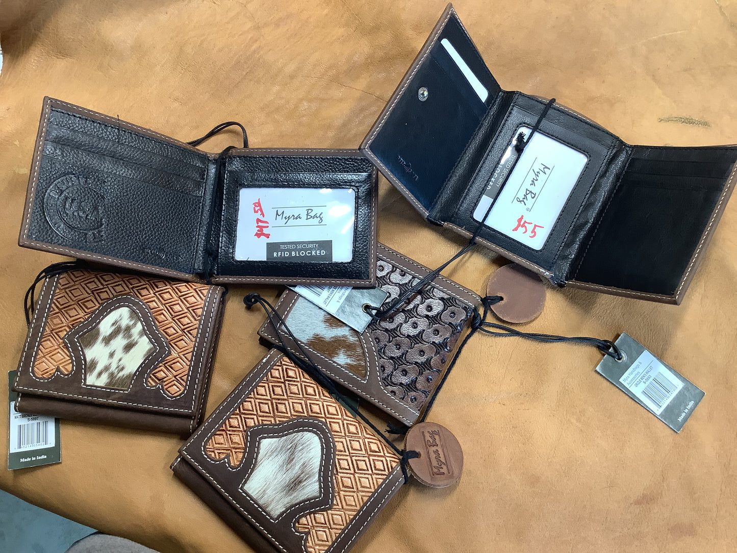 Wholesale Lot #16 - 2 styles of Men's (or Ladies) tooled wallets